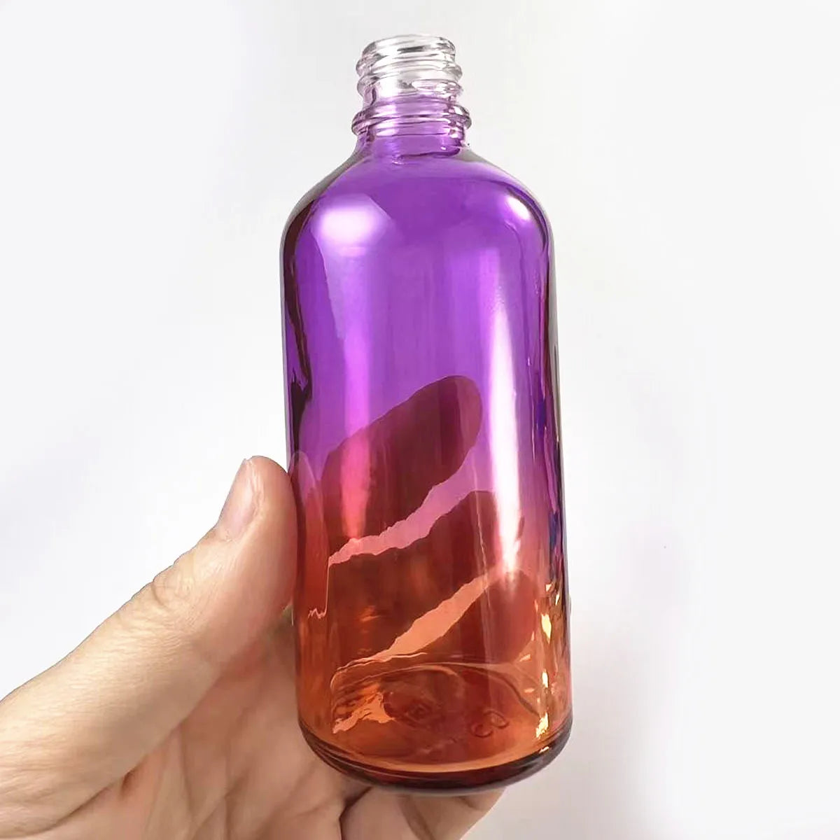 1X 3x 100ml Gradient Color glass bottle with Silver Perfume Sprayers, Essential Oil Glass Droppers, Serum Cream Pump