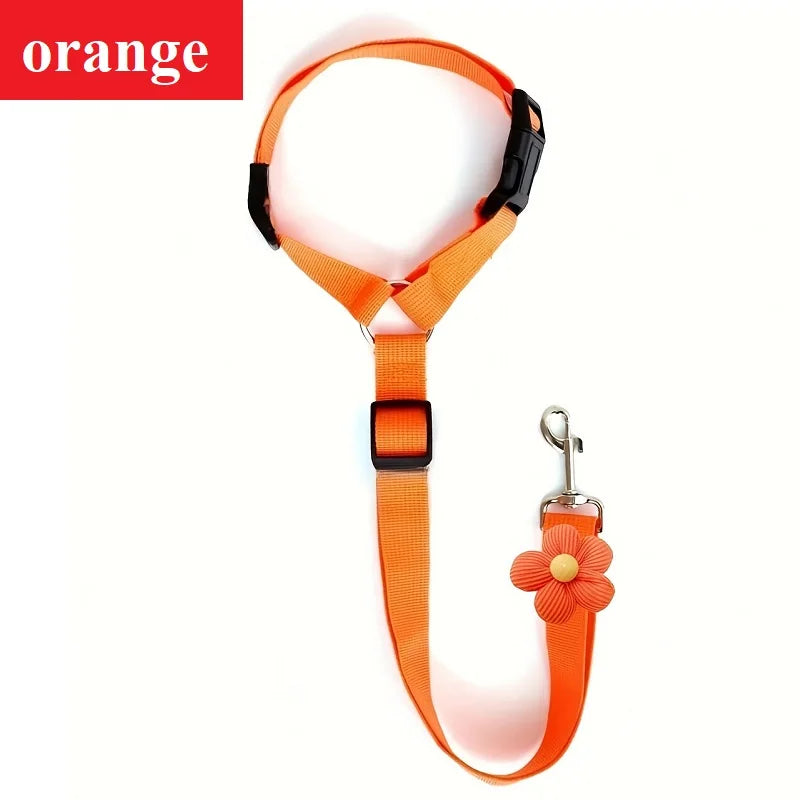 Pet Dog Cat Seat Belts, Car Headrest Restraint Reflective Adjustable Safety Leads Vehicle Seatbelt Harness for Dogs and Cats