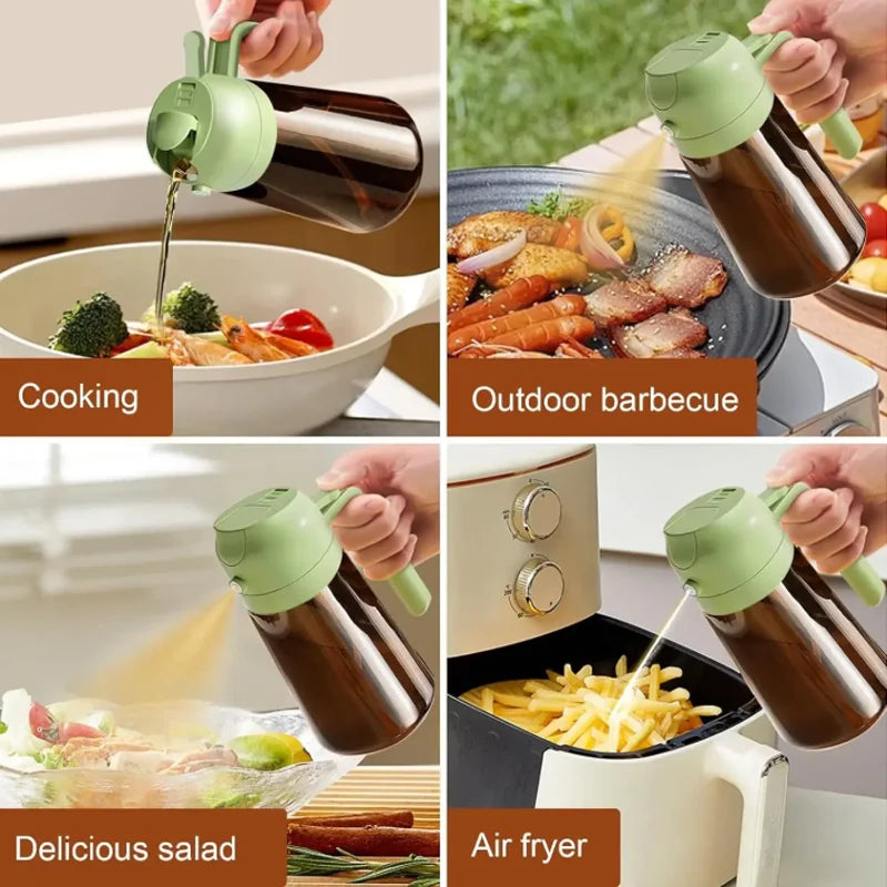 16oz 470ML Light Blocking Dark Oil Sprayer Bottle for Cooking Kitchen Olive Oil Dispenser Seasoning Tool for Salad Grill Frying
