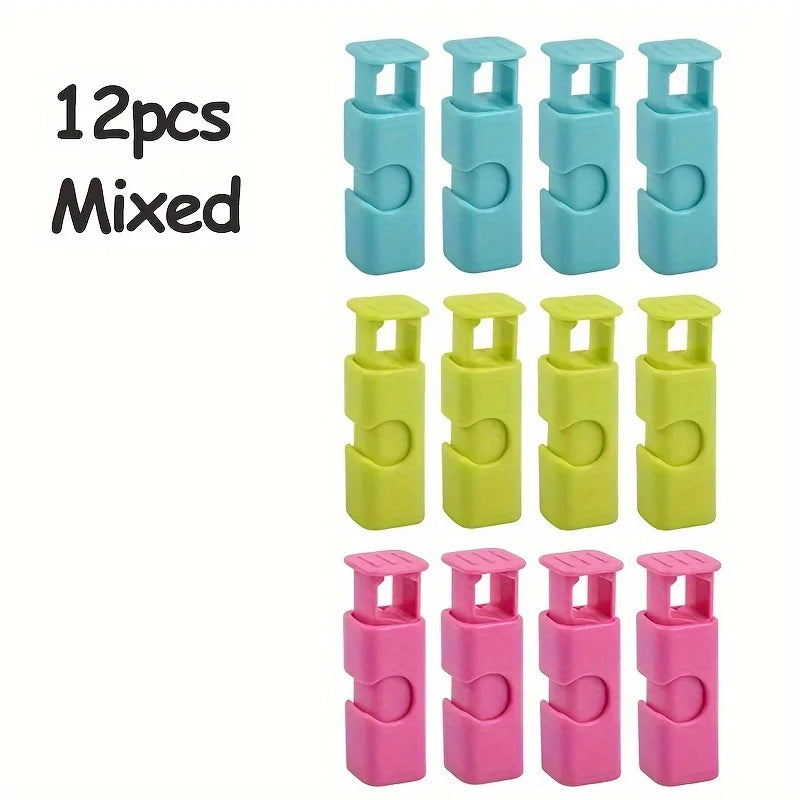 Food Bag Sealing Clips 12 Pcs Reusable Spring Loaded Bread Snack Bag Clips for Kitchen Food Fresh Keeping Storage Sealed Storage