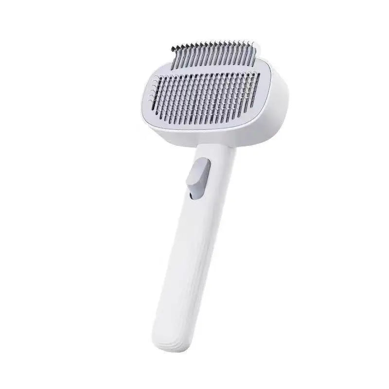 Pet Detangling Brush - Self-Cleaning Grooming Comb for Dogs & Cats - Deshedding Brush for Easy Fur Removal