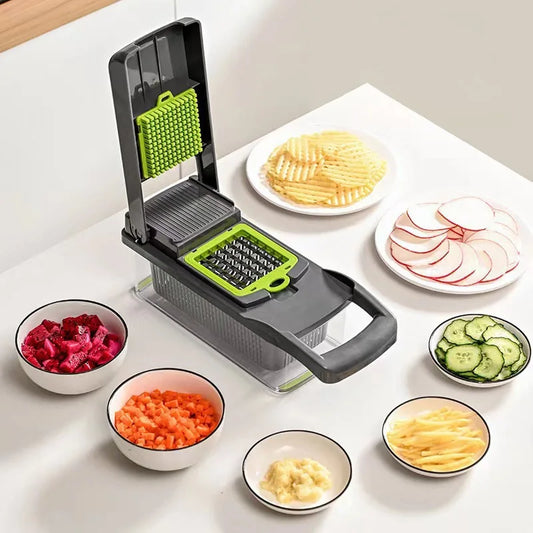 Multifunctional Vegetable Slicer & Chopper, Mandoline Grater for Cutting, Slicing, Shredding & Dicing Food